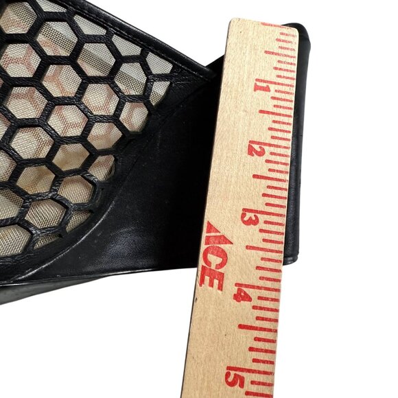 Charles Jourdan Paris Lennox Wedge Heels Sandals Mesh Honeycomb Cutout Slip-On - Picture 7 of 9
